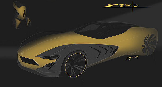 photoshop，Hand drawn，automobile，design sketch，