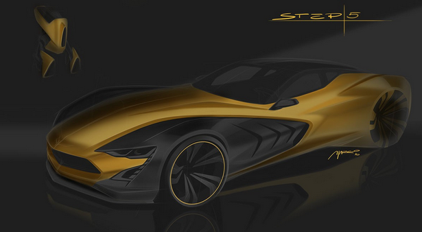 photoshop，Hand drawn，automobile，design sketch，