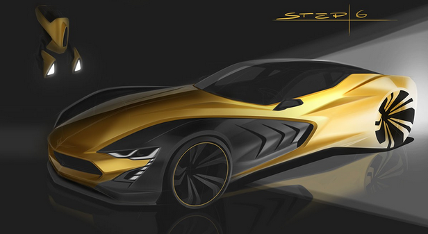 photoshop，Hand drawn，automobile，design sketch，