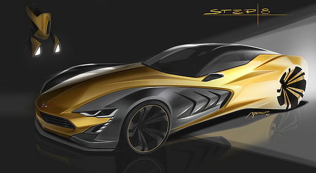photoshop，Hand drawn，automobile，design sketch，