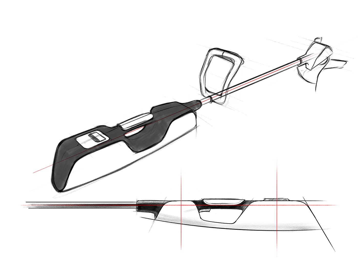 Hand drawn，Render，Shell shell，Battery power，Lawn tools family suit，
