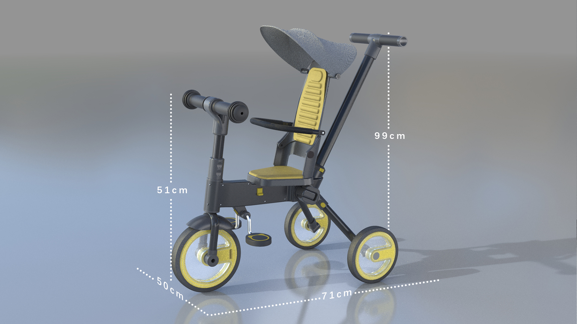 儿童多功能三轮车猫谱工业设计