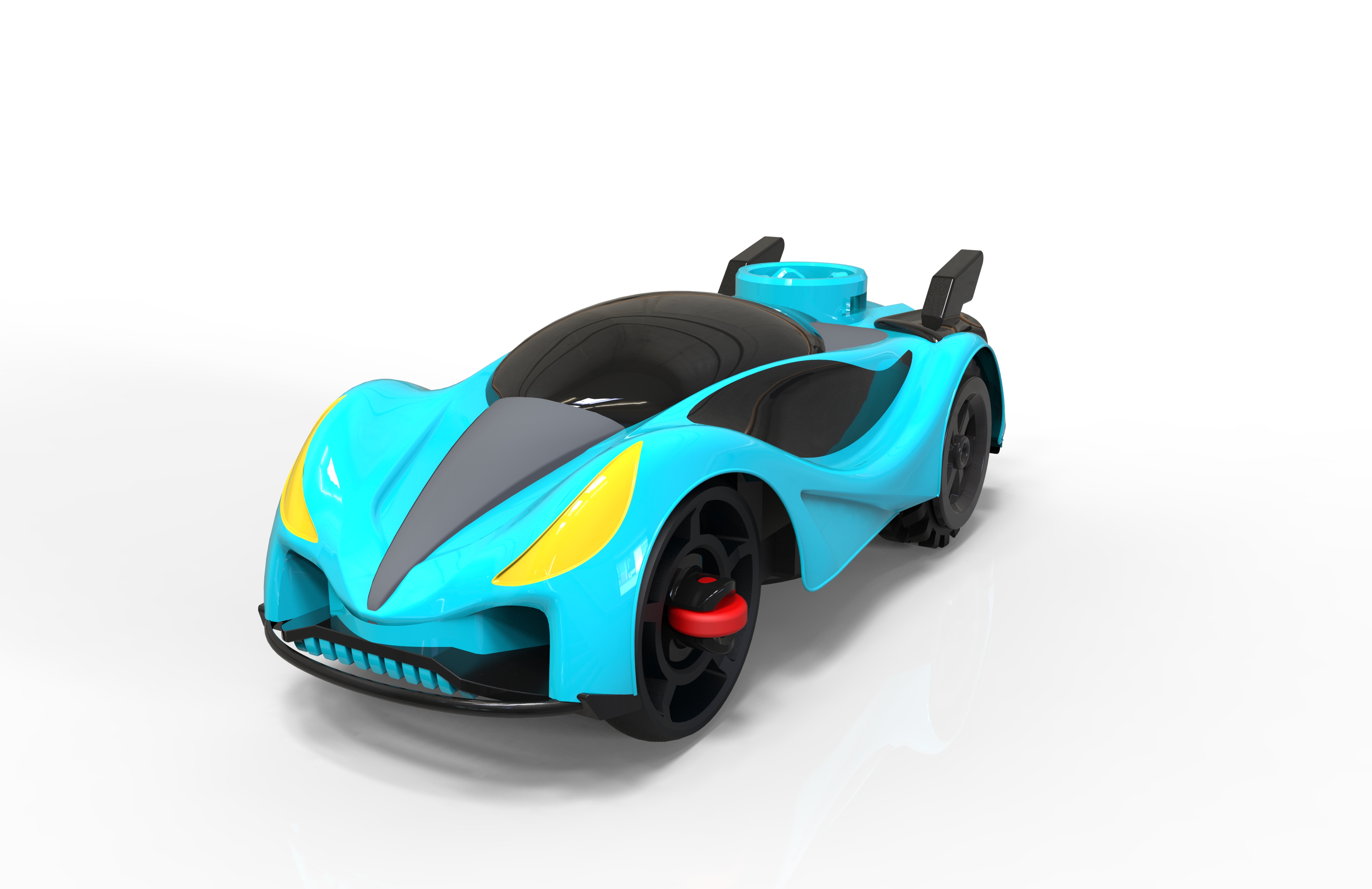 Explosive impact flying car with gyro engine belt, high-speed shooting，