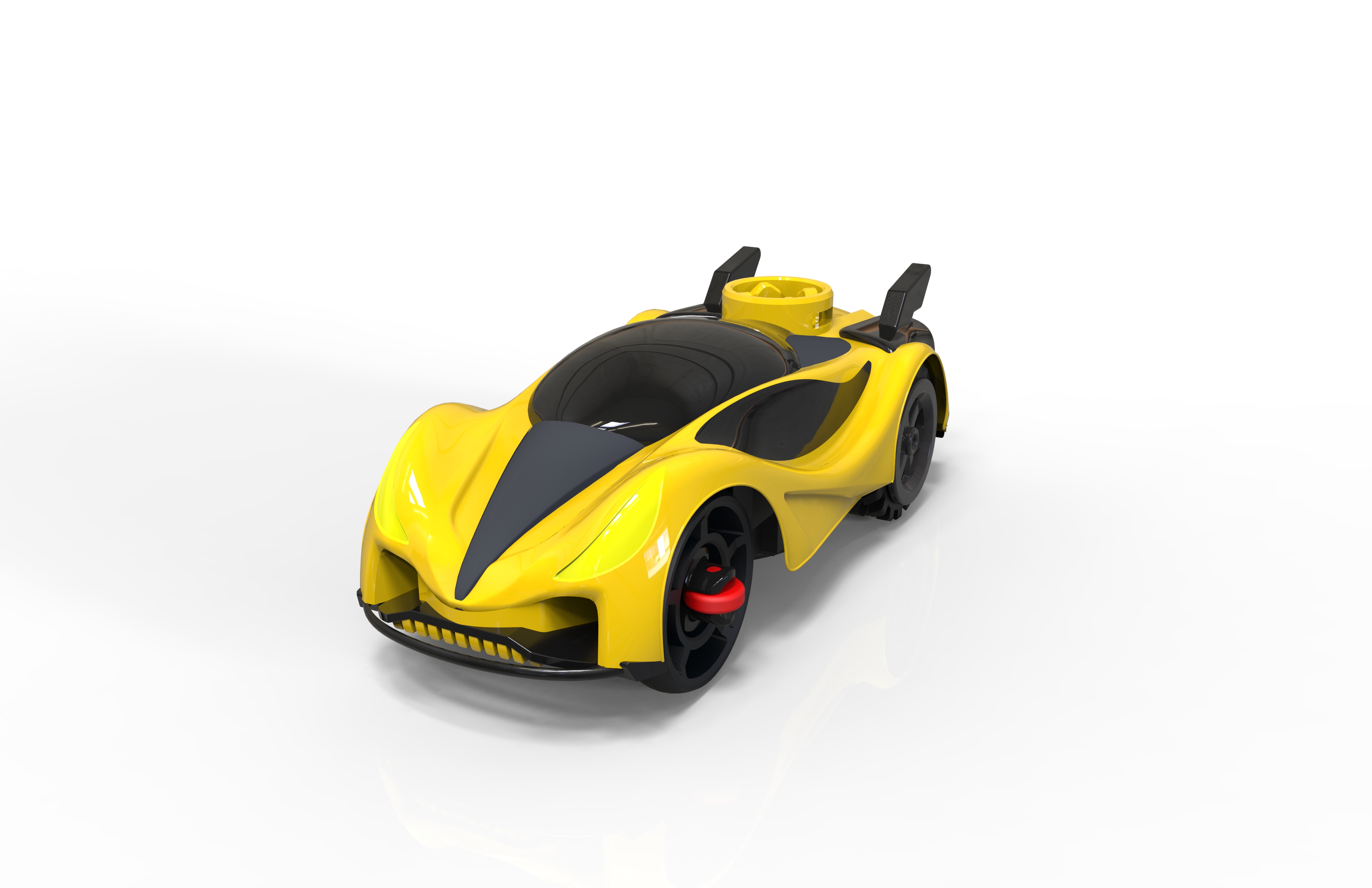 Explosive impact flying car with gyro engine belt, high-speed shooting，