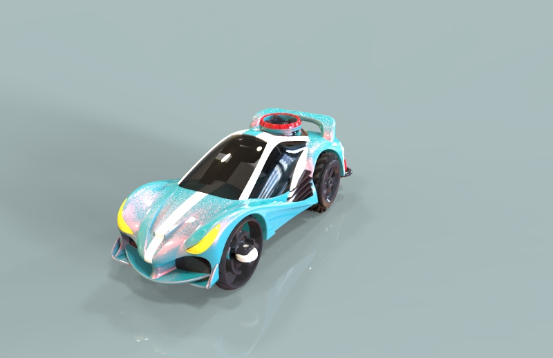 Explosive impact flying car with gyro engine belt, high-speed shooting，