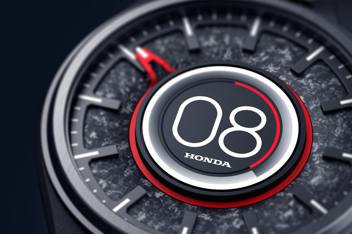 Wrist watch，honda，3d，black，