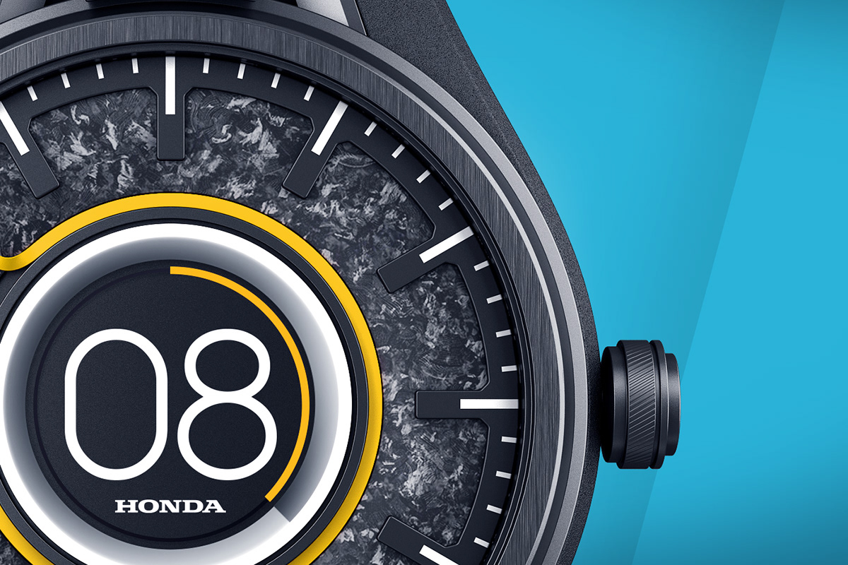 Wrist watch，honda，3d，black，