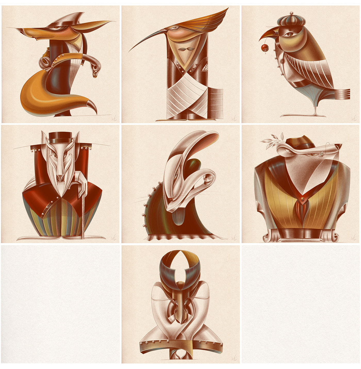 Elegant forest，animal，Sculpture，