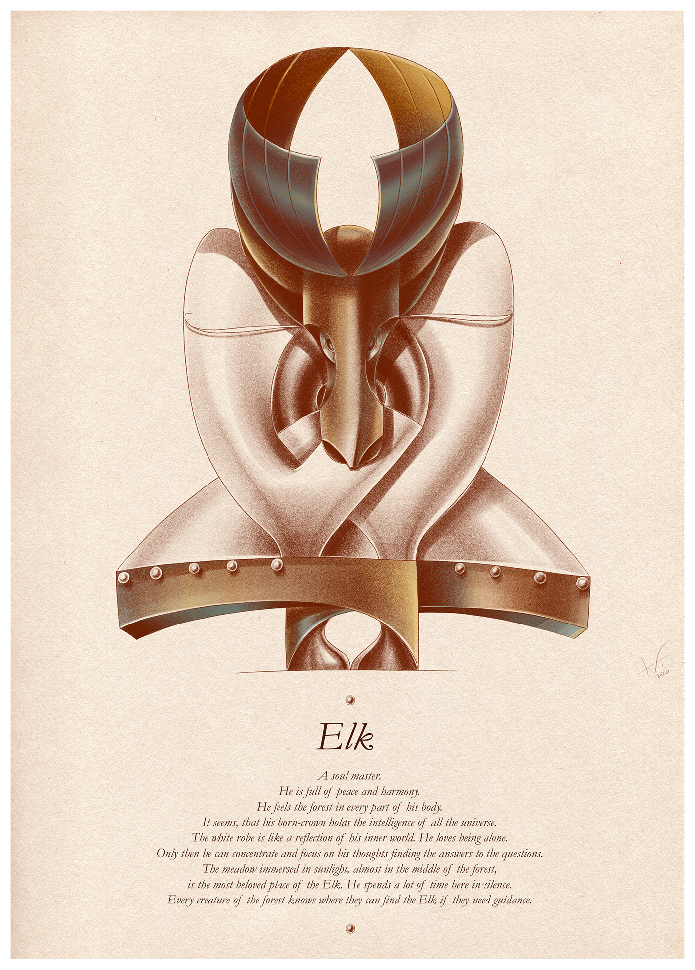 Elegant forest，animal，Sculpture，