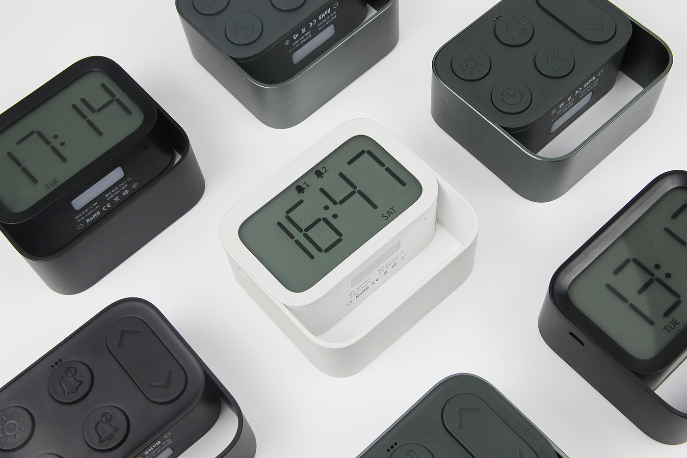 alarm clock，Minimalist，Metal material，Night light，