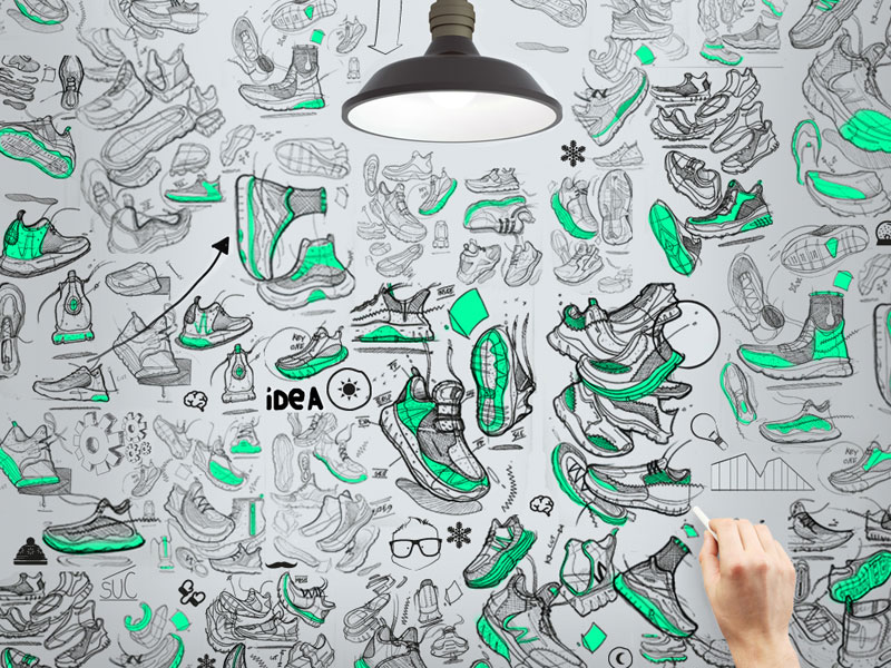 Hand drawn，Hand drawing exercise，sneakers，nike，Outdoor sports，