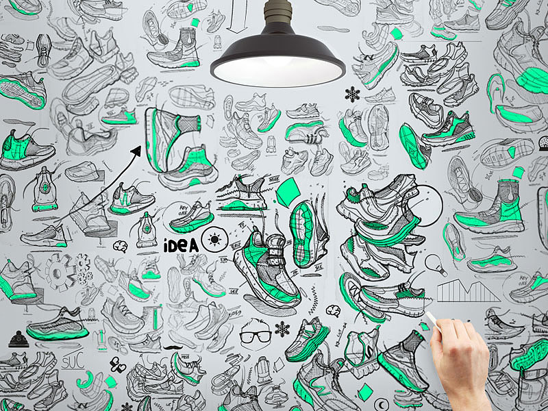 Hand drawn，Hand drawing exercise，sneakers，nike，Outdoor sports，