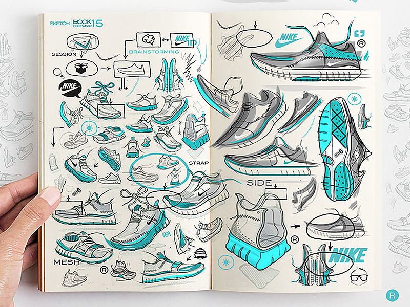 Hand drawn，Hand drawing exercise，sneakers，nike，Outdoor sports，