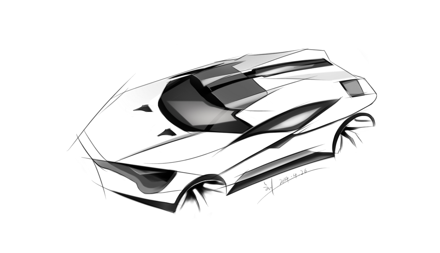 Hand drawn，automobile，wacom ，sketchbook，