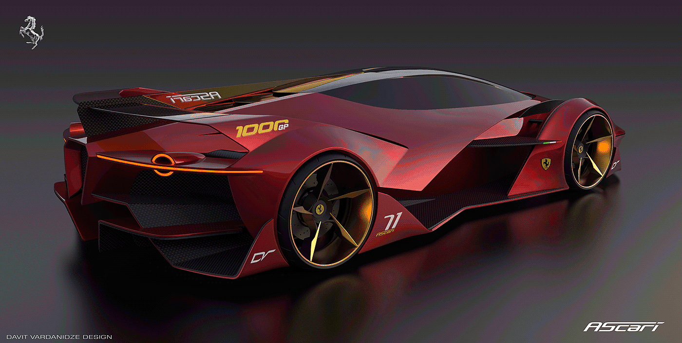 Davit Vardanidze，3d，Model making，Ferrari，ferrari，Ascari，Formula One racing，sketch，