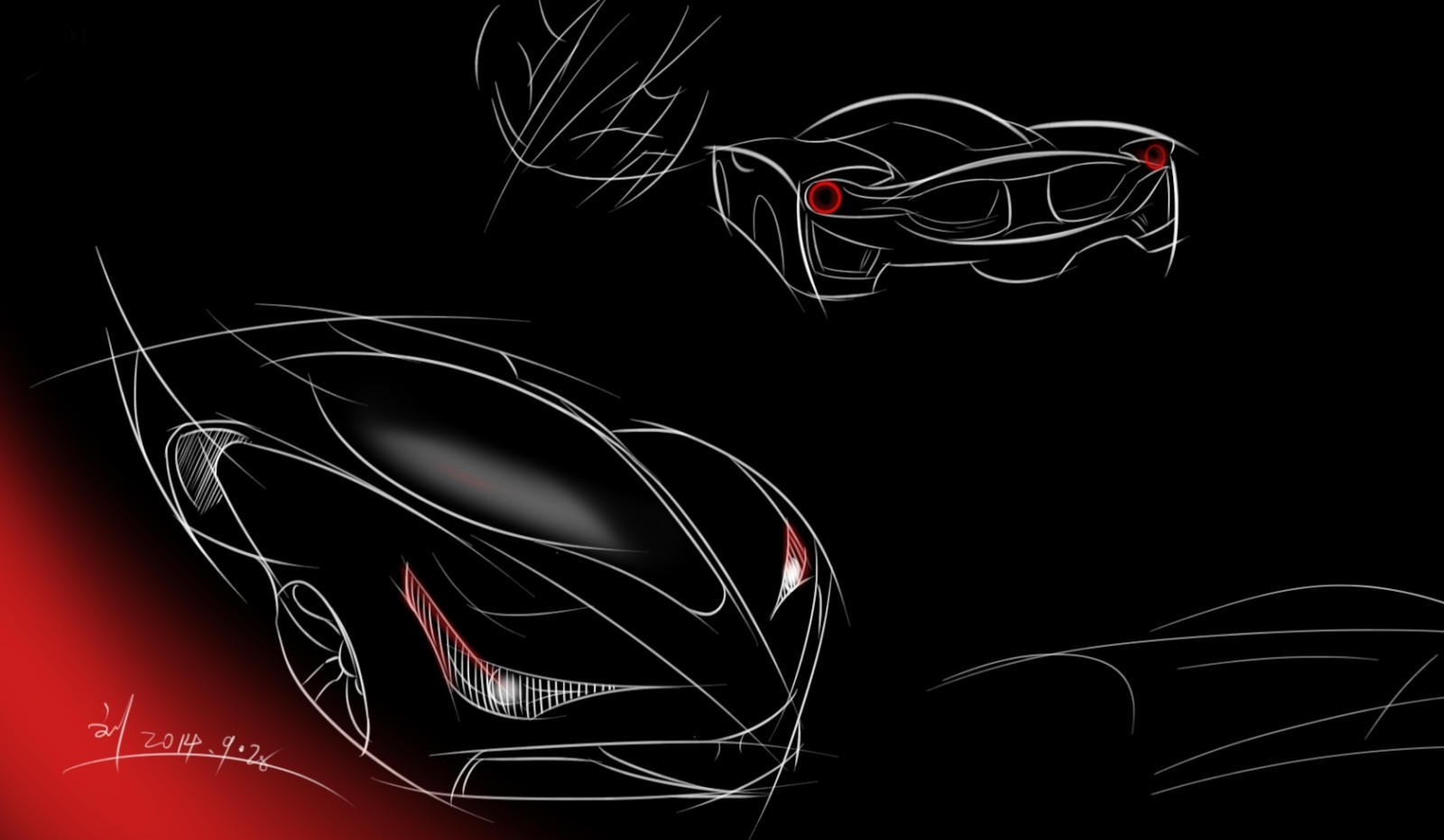 Hand drawn，automobile，wacom ，sketchbook，