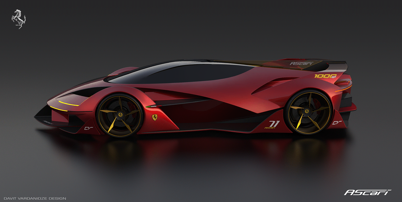 Davit Vardanidze，3d，Model making，Ferrari，ferrari，Ascari，Formula One racing，sketch，