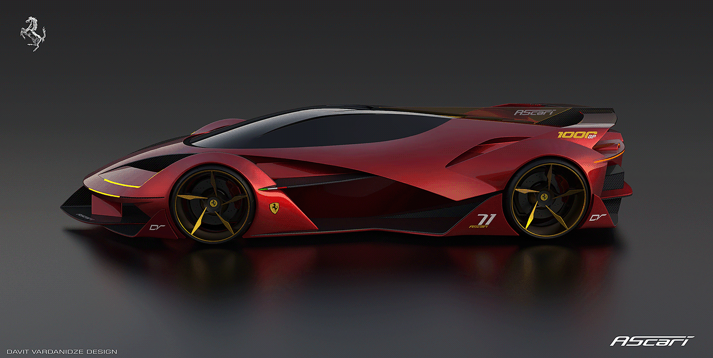 Davit Vardanidze，3d，模型制作，法拉利，ferrari，Ascari，一级方程式赛车，草图，