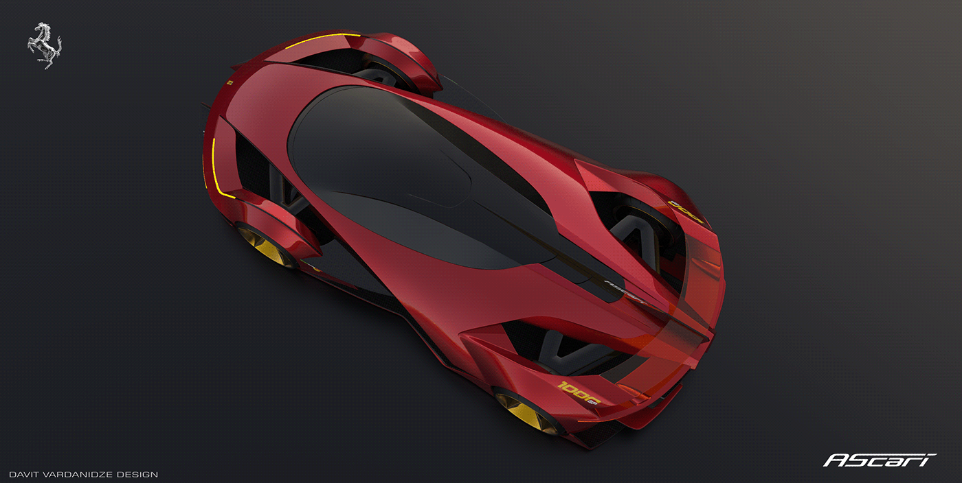 Davit Vardanidze，3d，Model making，Ferrari，ferrari，Ascari，Formula One racing，sketch，