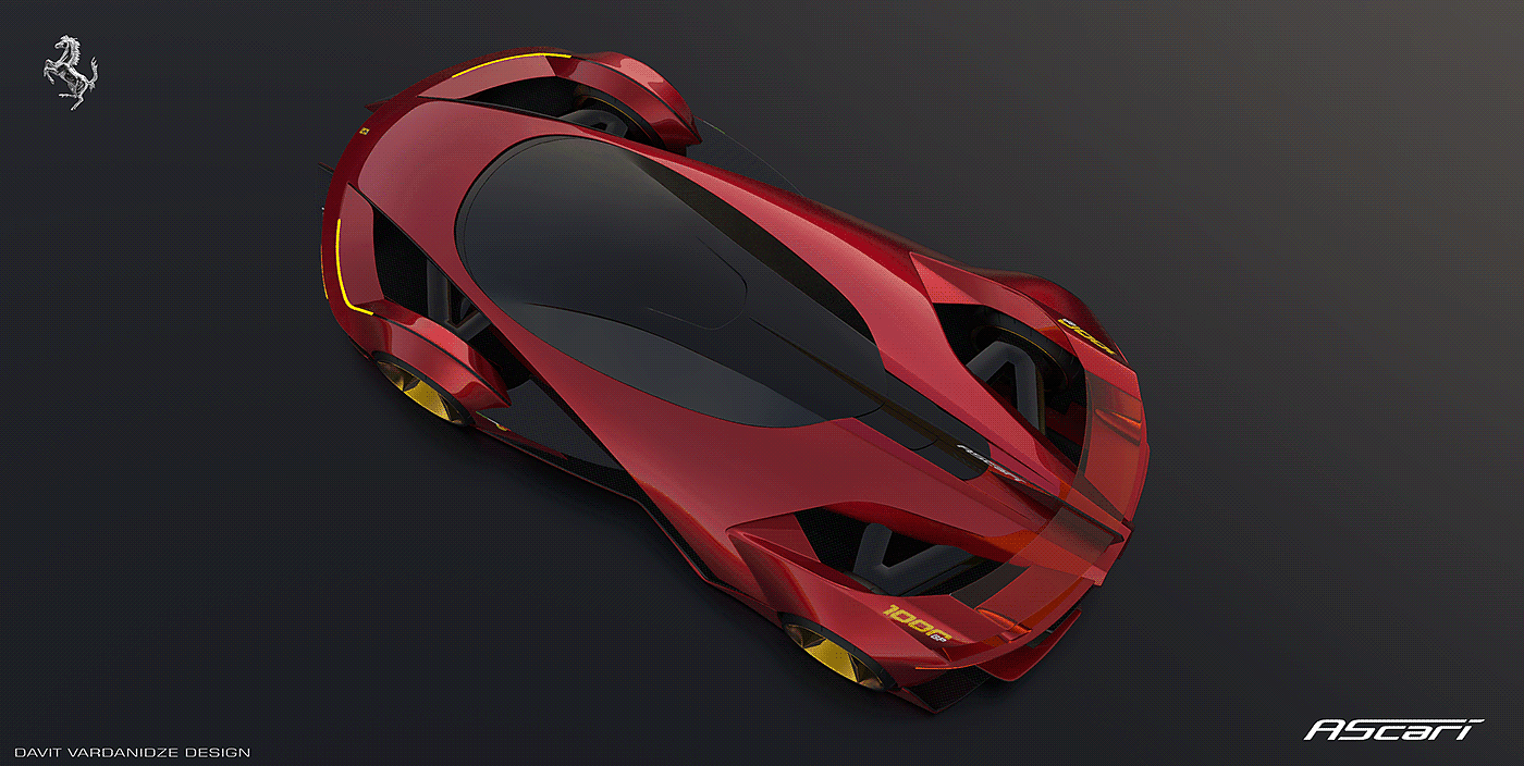 Davit Vardanidze，3d，模型制作，法拉利，ferrari，Ascari，一级方程式赛车，草图，