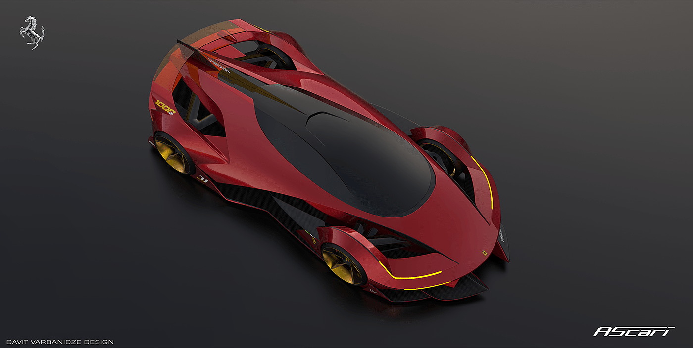 Davit Vardanidze，3d，模型制作，法拉利，ferrari，Ascari，一级方程式赛车，草图，