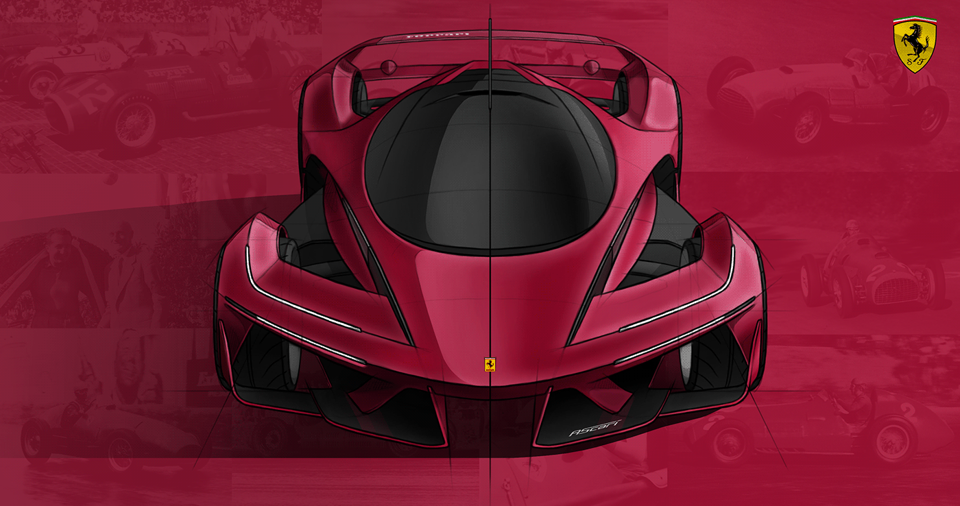 Davit Vardanidze，3d，Model making，Ferrari，ferrari，Ascari，Formula One racing，sketch，