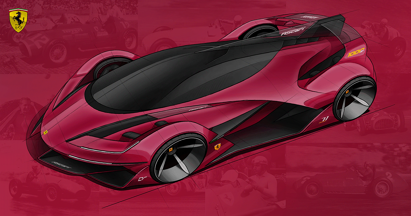 Davit Vardanidze，3d，模型制作，法拉利，ferrari，Ascari，一级方程式赛车，草图，