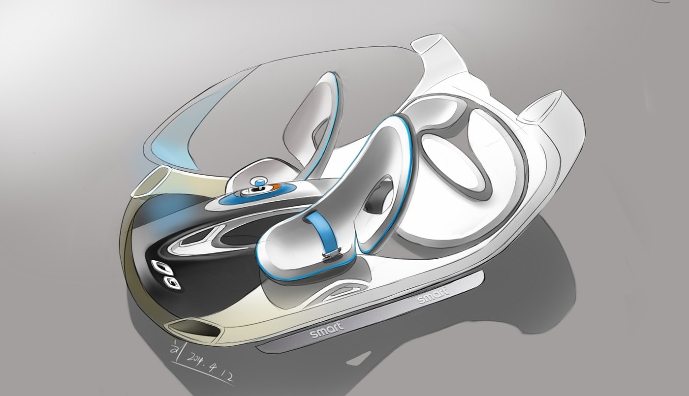 automobile，Hand drawn，Automotive interior，wacom ，