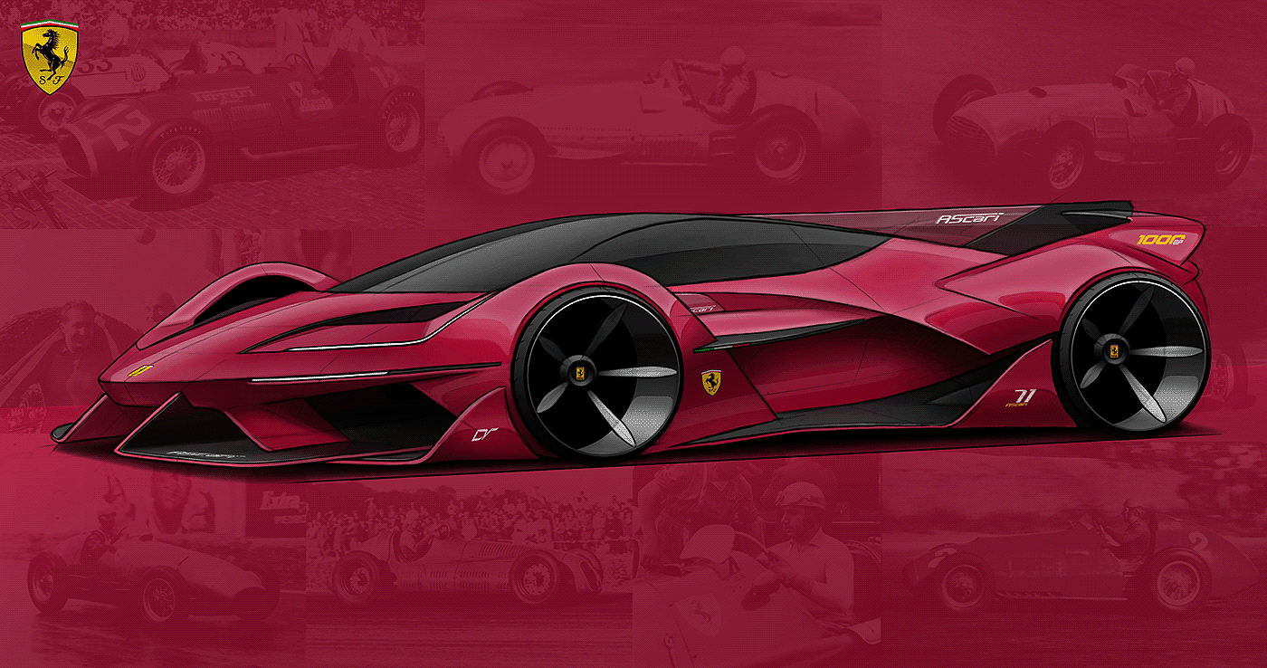 Davit Vardanidze，3d，Model making，Ferrari，ferrari，Ascari，Formula One racing，sketch，