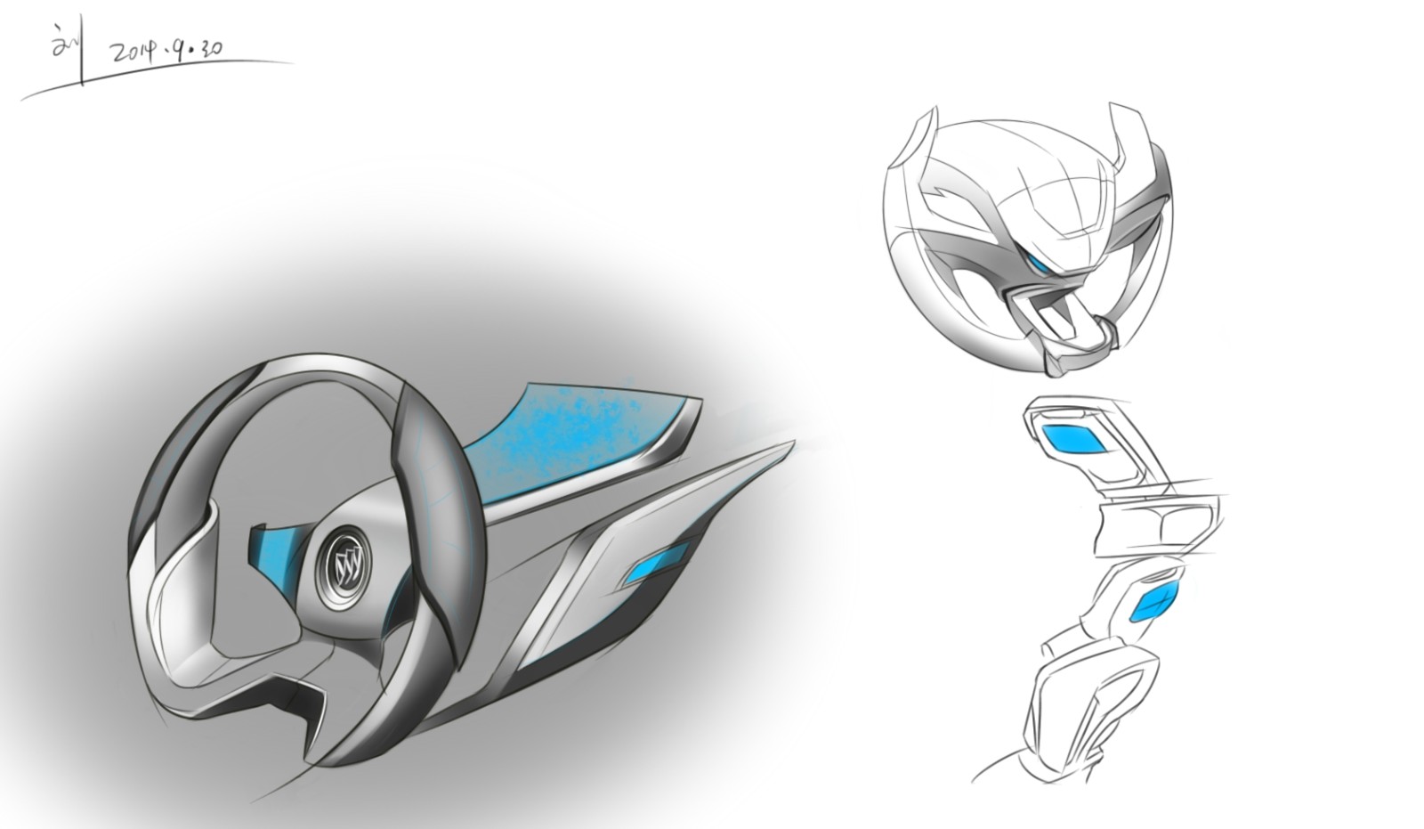 automobile，Hand drawn，Automotive interior，wacom ，