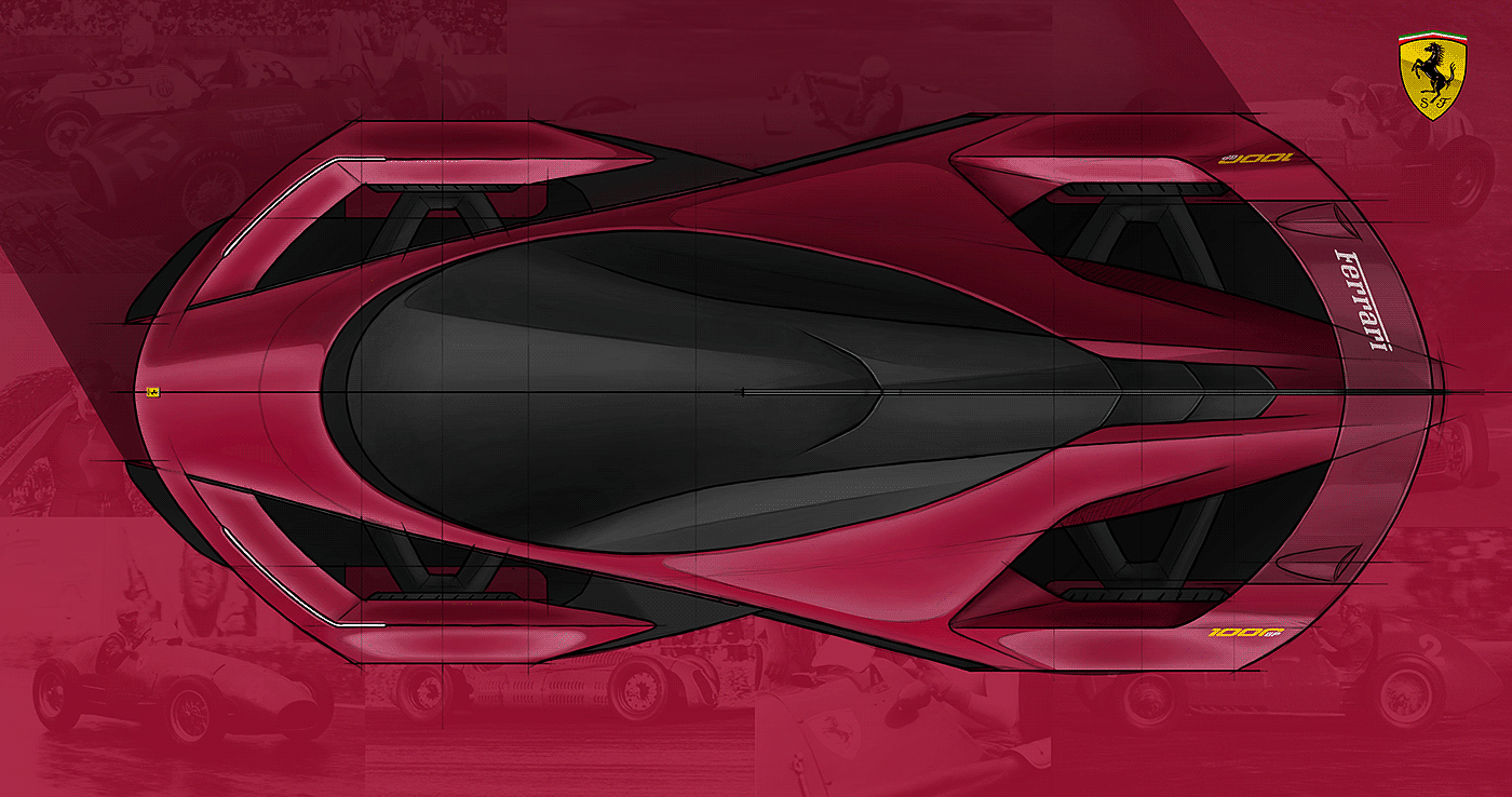 Davit Vardanidze，3d，Model making，Ferrari，ferrari，Ascari，Formula One racing，sketch，