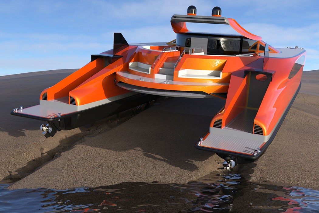 ship，amphibious，sea and land，Crab，solar energy，