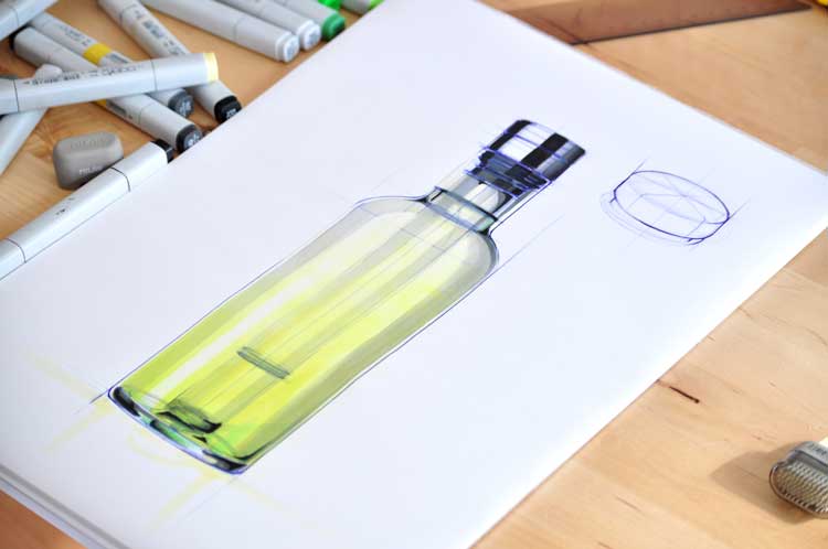 marker pen，child，course，Glass water bottle，Hand drawn，