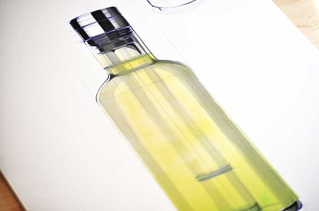 marker pen，child，course，Glass water bottle，Hand drawn，