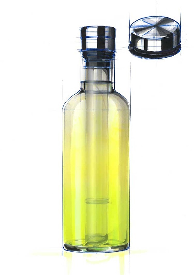 marker pen，child，course，Glass water bottle，Hand drawn，