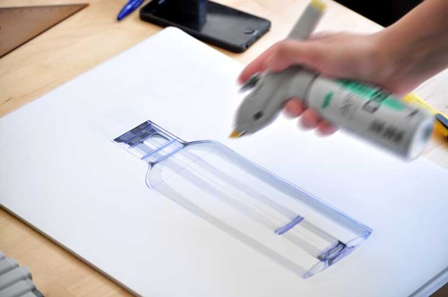 marker pen，child，course，Glass water bottle，Hand drawn，