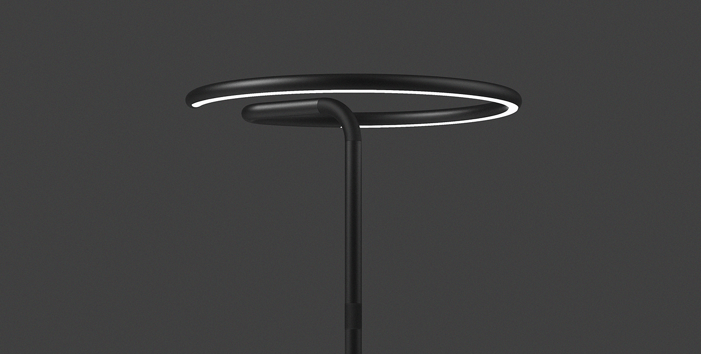 G-A table lamp，Minimalism，Black steel pipe，Powder coating，