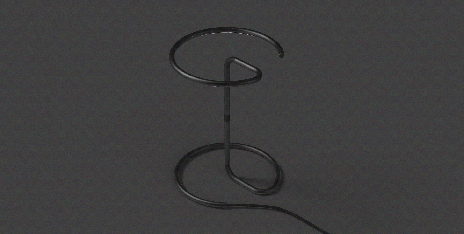G-A table lamp，Minimalism，Black steel pipe，Powder coating，
