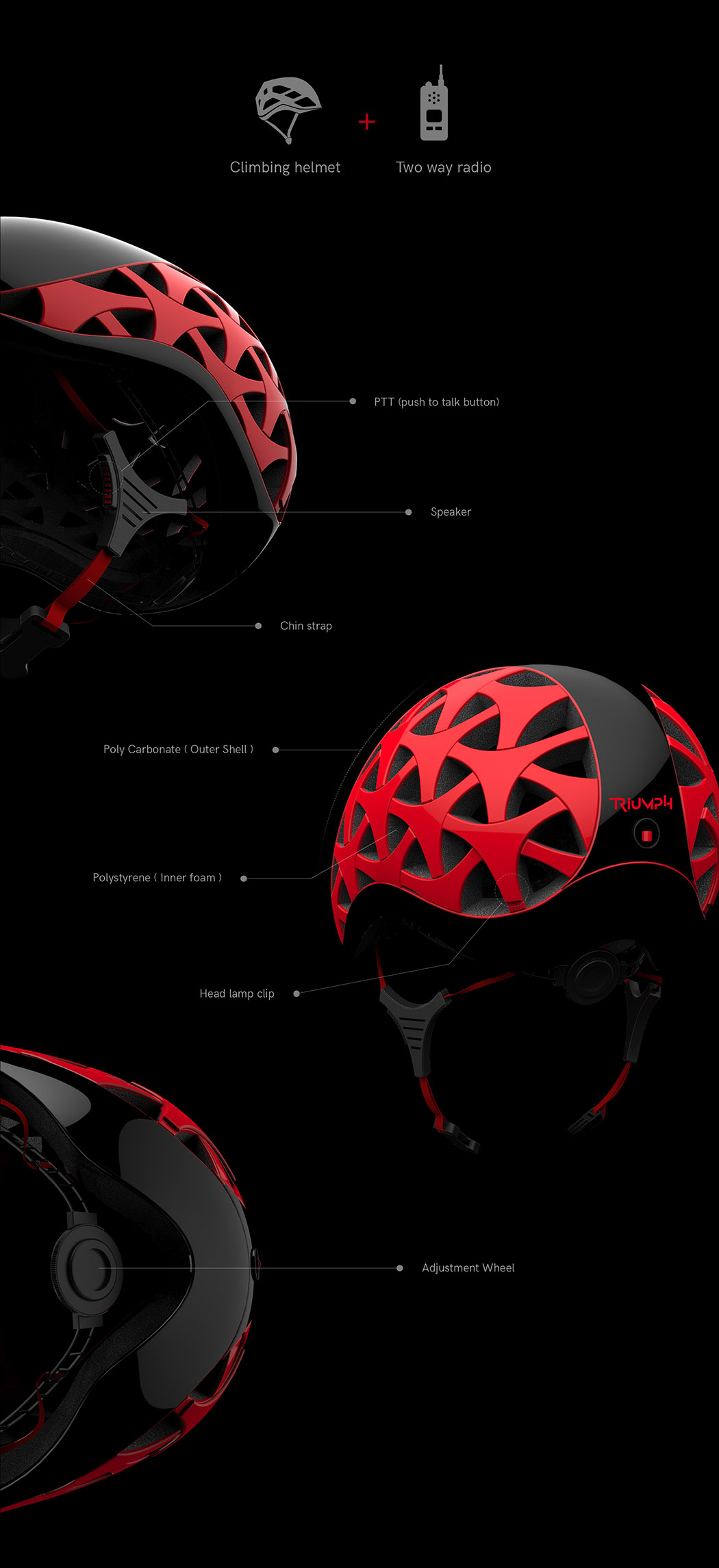 Climbing helmet，Wireless communication equipment，Integrated call equipment，Two way radio system，