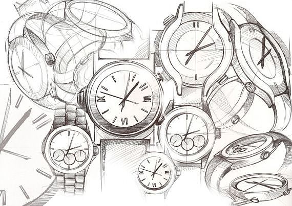 Clock design，Hand painted ，marker pen，