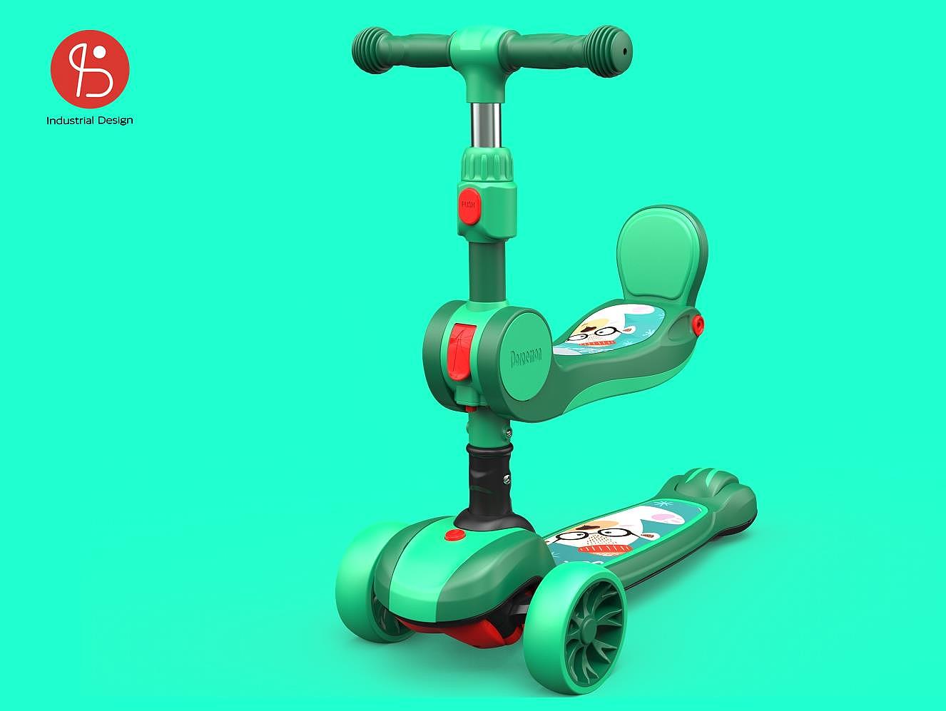 Scooter appearance design, structural design，