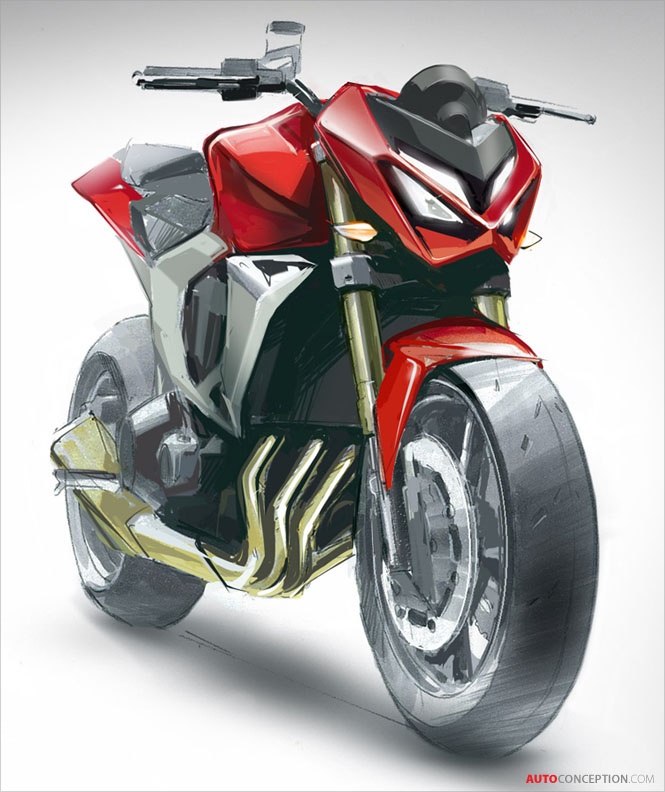 motorcycle，Hand drawn，conceptual design，