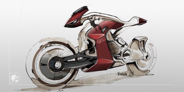 motorcycle，Hand drawn，conceptual design，