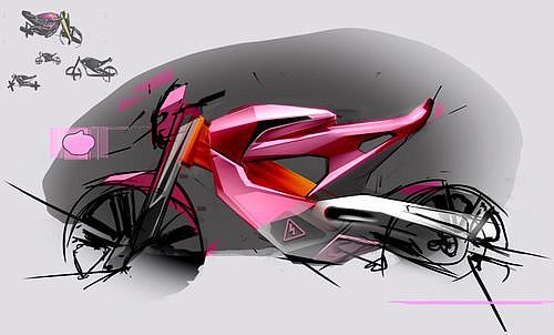 motorcycle，Hand drawn，conceptual design，