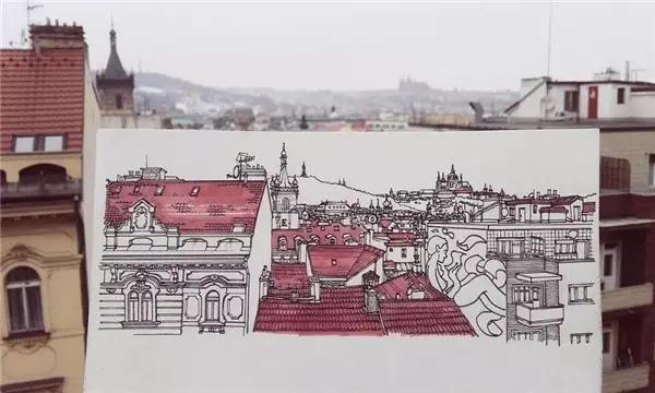 Hand drawn，Europe，travel，Art，Fine Arts，