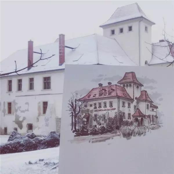 Hand drawn，Europe，travel，Art，Fine Arts，