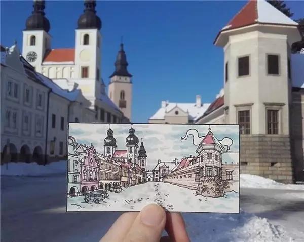 Hand drawn，Europe，travel，Art，Fine Arts，
