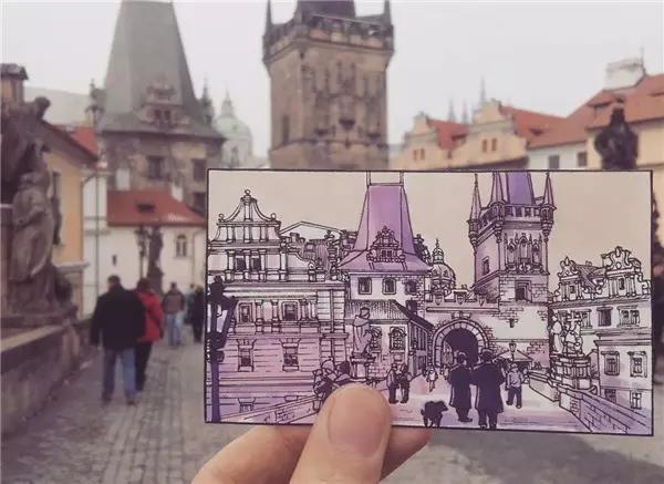 Hand drawn，Europe，travel，Art，Fine Arts，