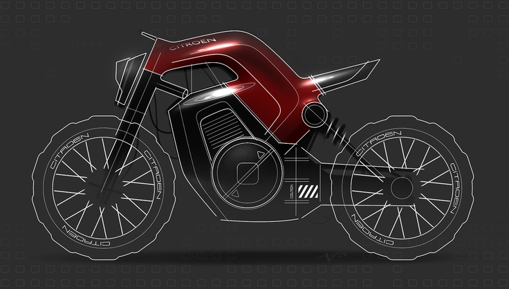 motorcycle，Hand drawn，conceptual design，