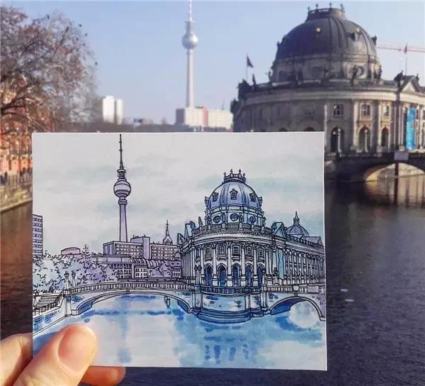Hand drawn，Europe，travel，Art，Fine Arts，